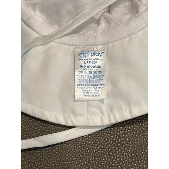 I Play White Newborn Sun Hat 0/6M Excellent Used Condition - Picture 4 of 4